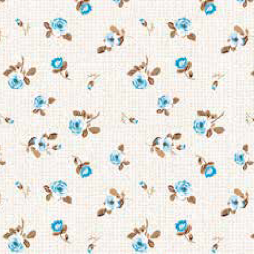 voksdug med lyseblå roser