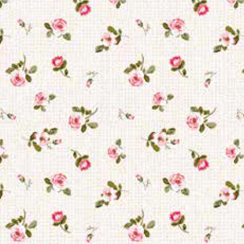 voksdug med lyserøde roser