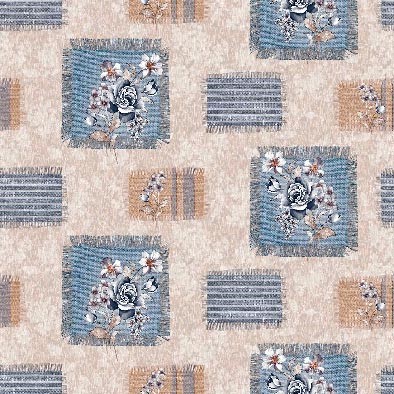 Voksdug - Flower Square - 140cm Bred