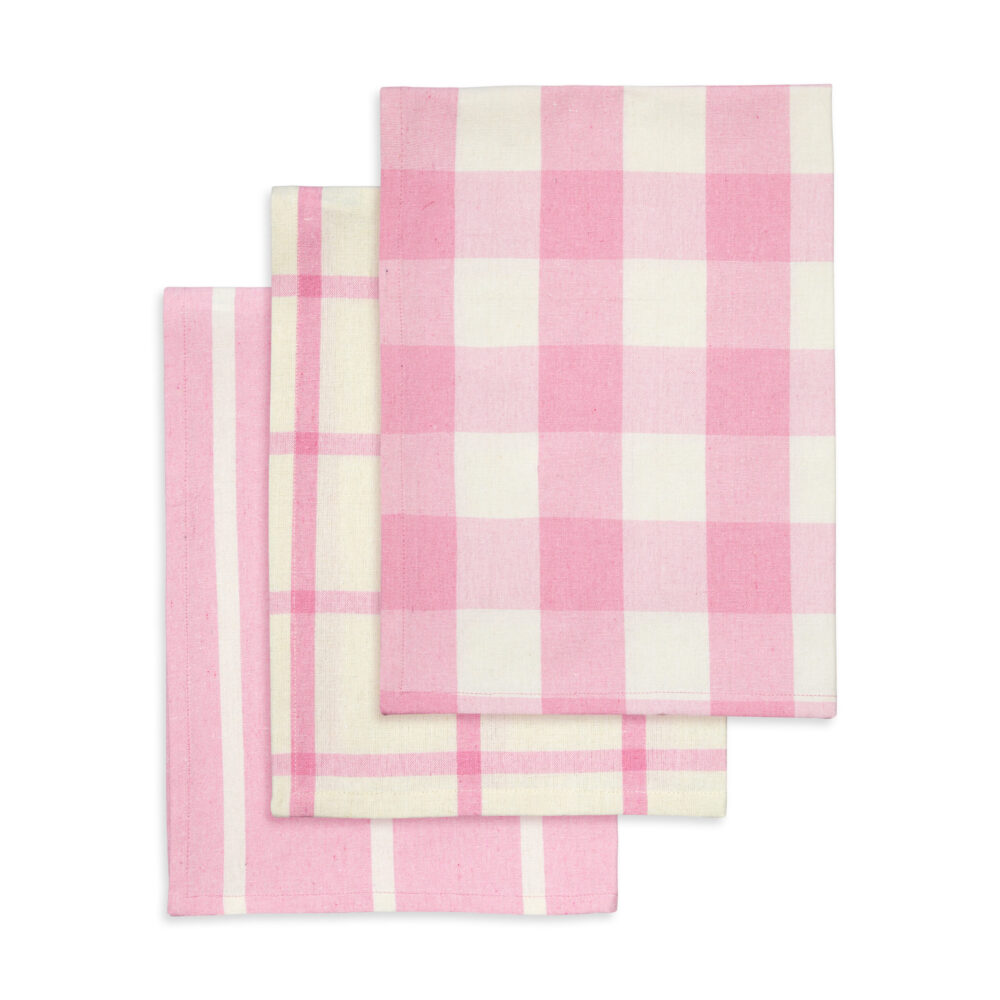 Viskestykker i genbrugsbomuld – 3 stk. pr pakke – Poppy Pink