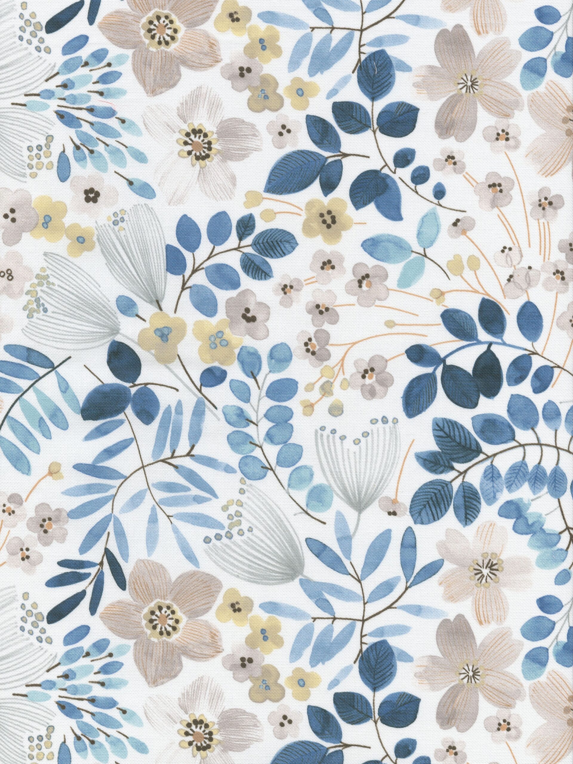 Tekstildug - Wild Flower Blue - 140cm bred
