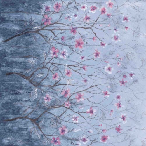 VOKSDUG - BLOMSTERDIS BLÅ - 140 CM