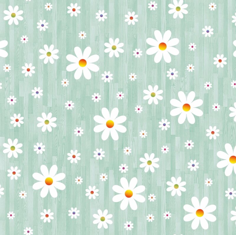 VOKSDUG - MARGUERIT BLOMST - GRØN