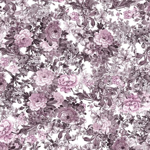 Voksdug – Blomstermix Lilla – 140cm bred