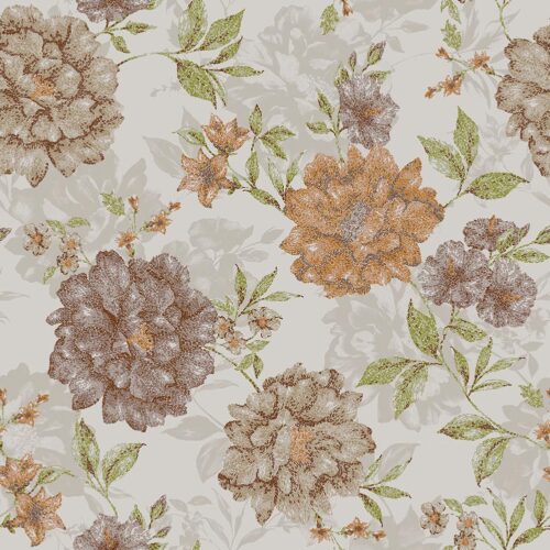 Voksdug – Blomsterroset Brun – 140cm bred