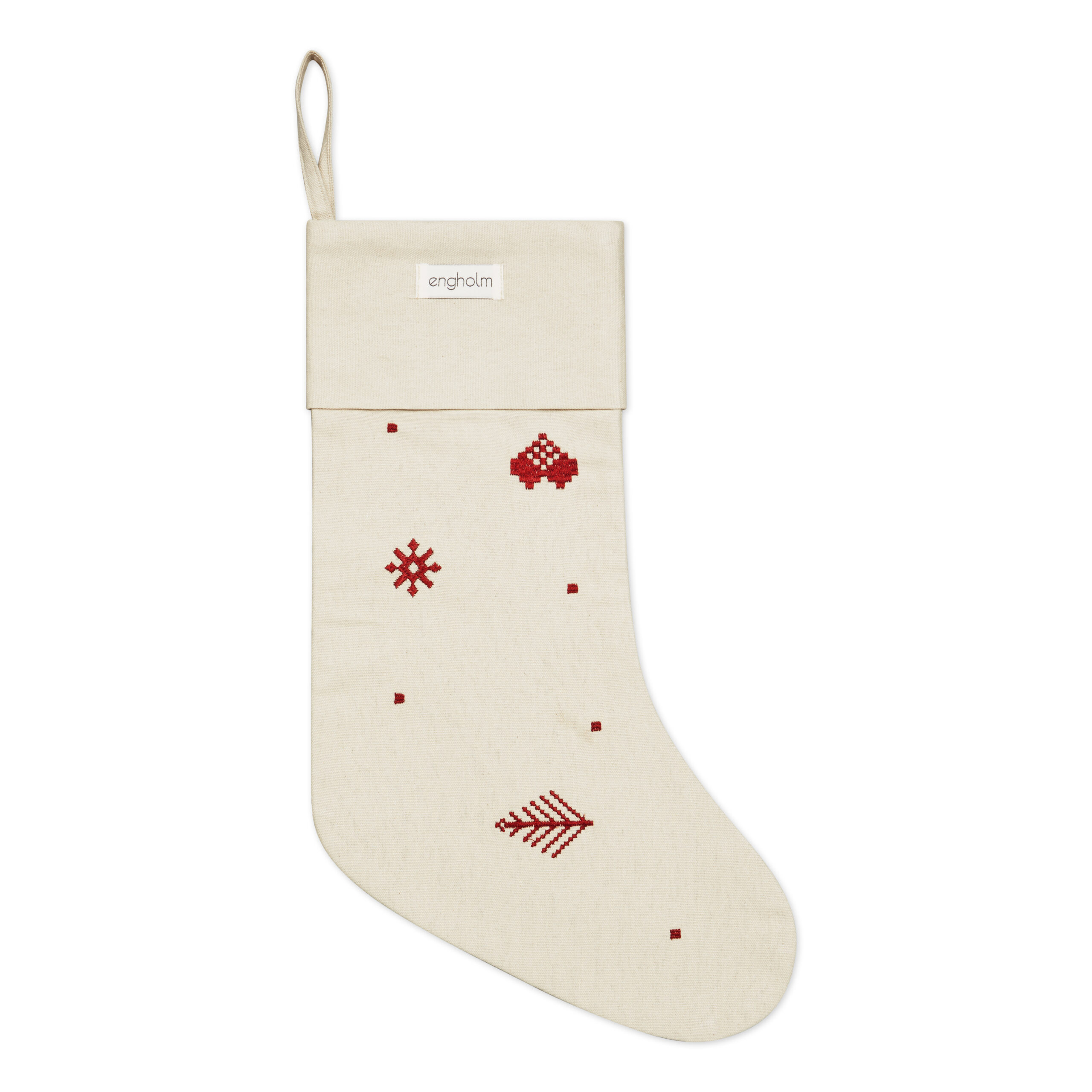 JULIA - BRODERET JULESOK - RØD