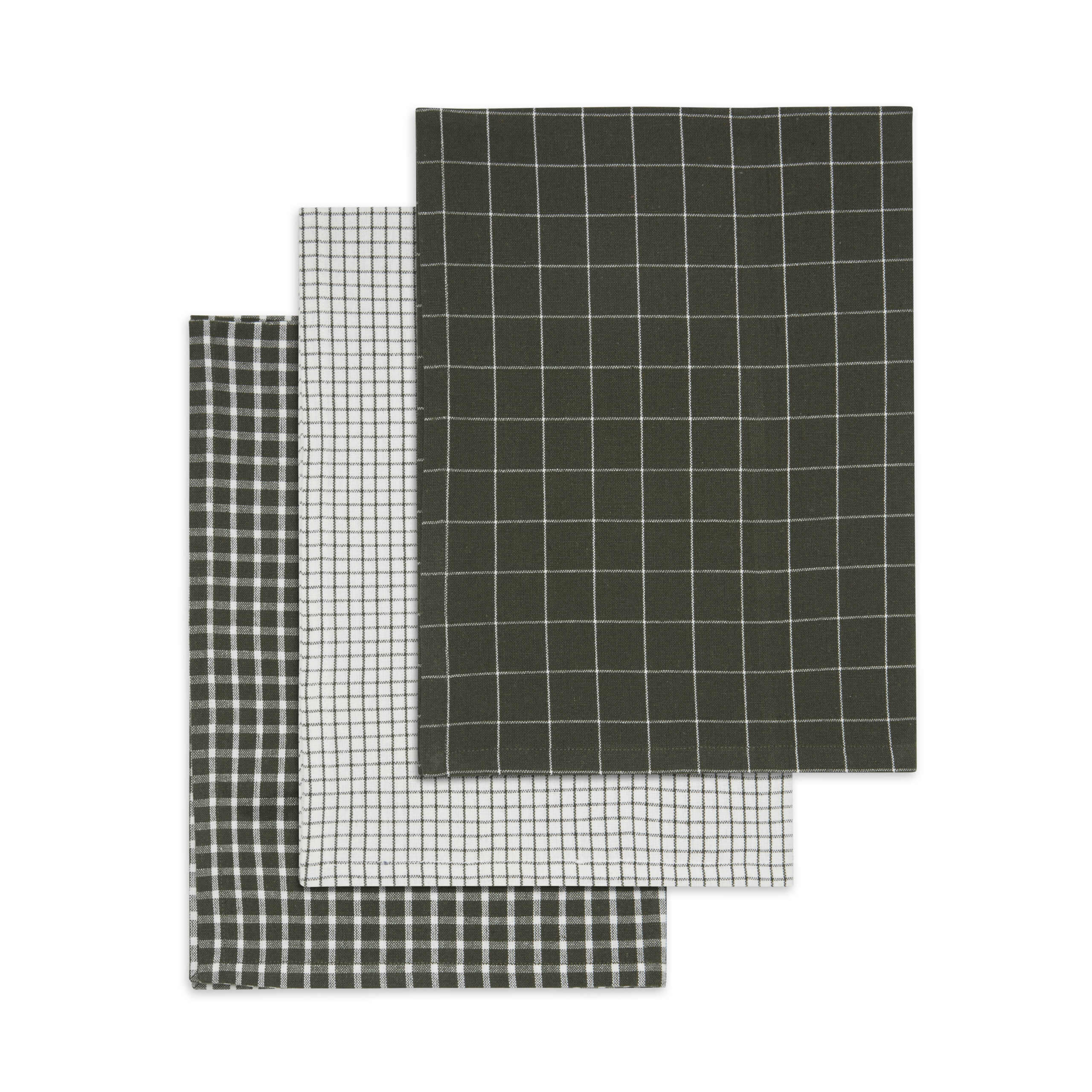 Viskestykker i genbrugsbomuld – 3 stk. pr pakke – Army Green