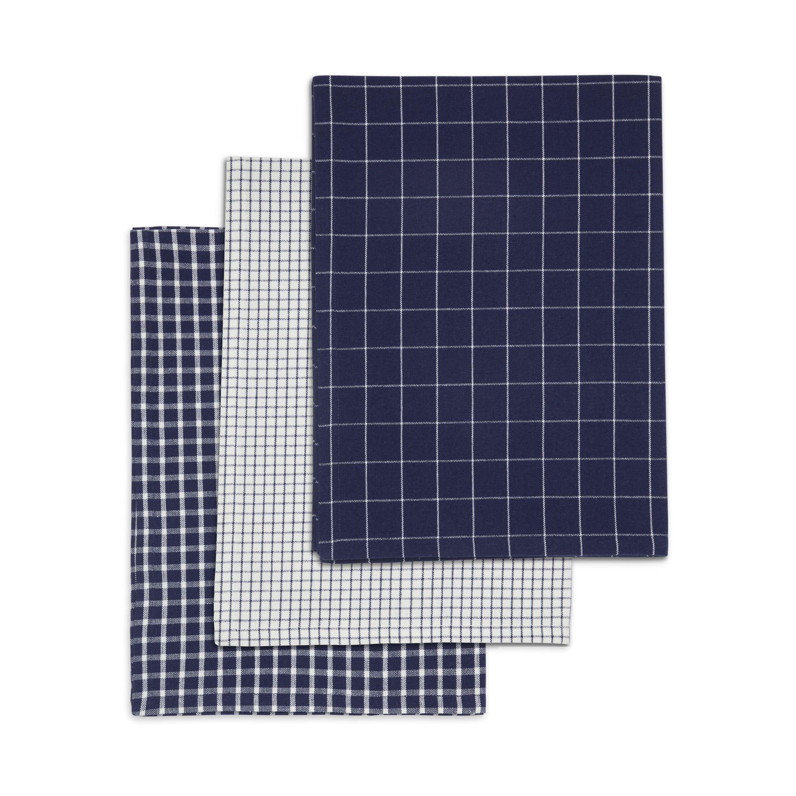 Viskestykker i genbrugsbomuld – 3 stk. pr pakke – Midnight Blue