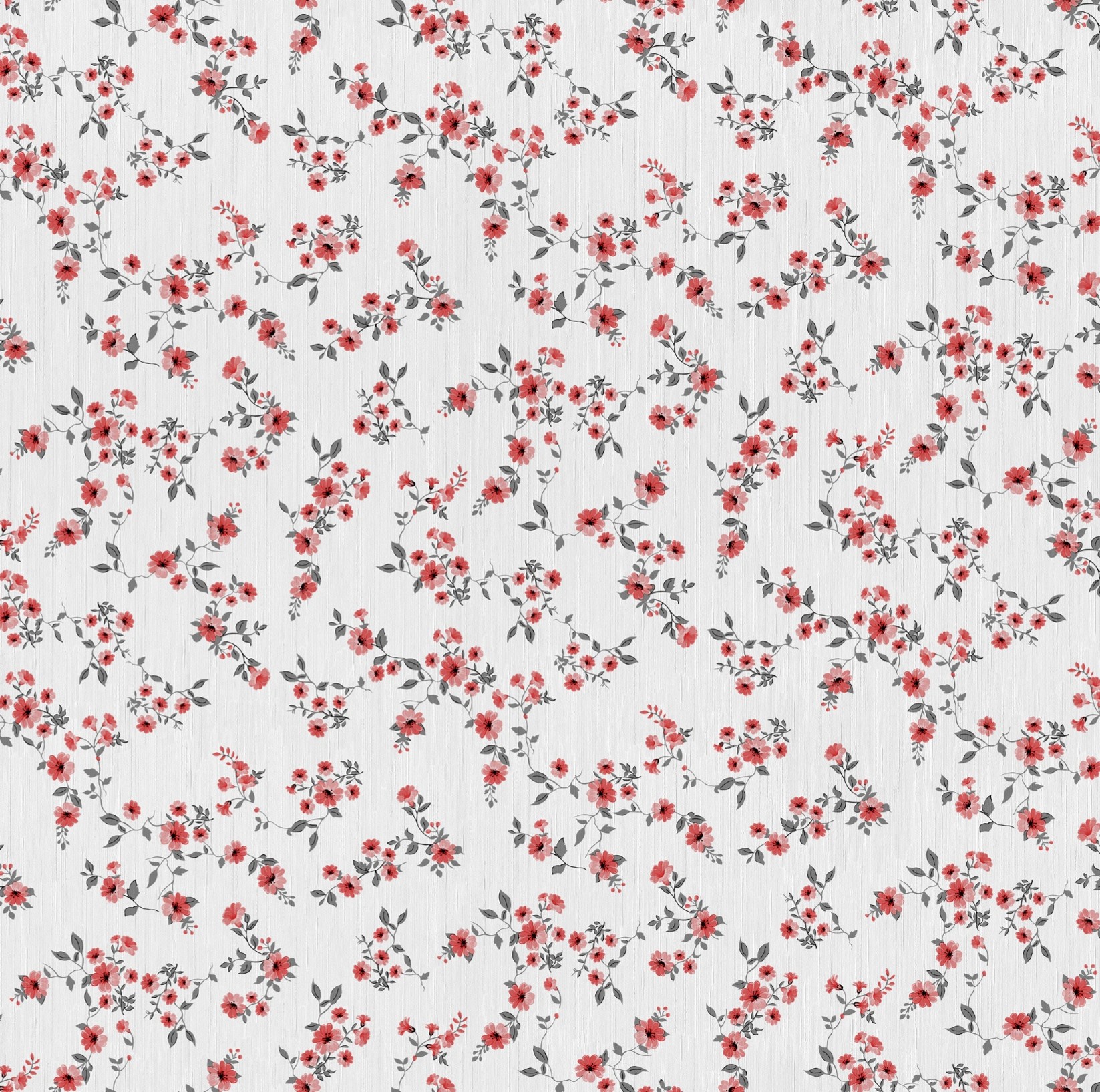 Voksdug - Blomster ranker - Rød