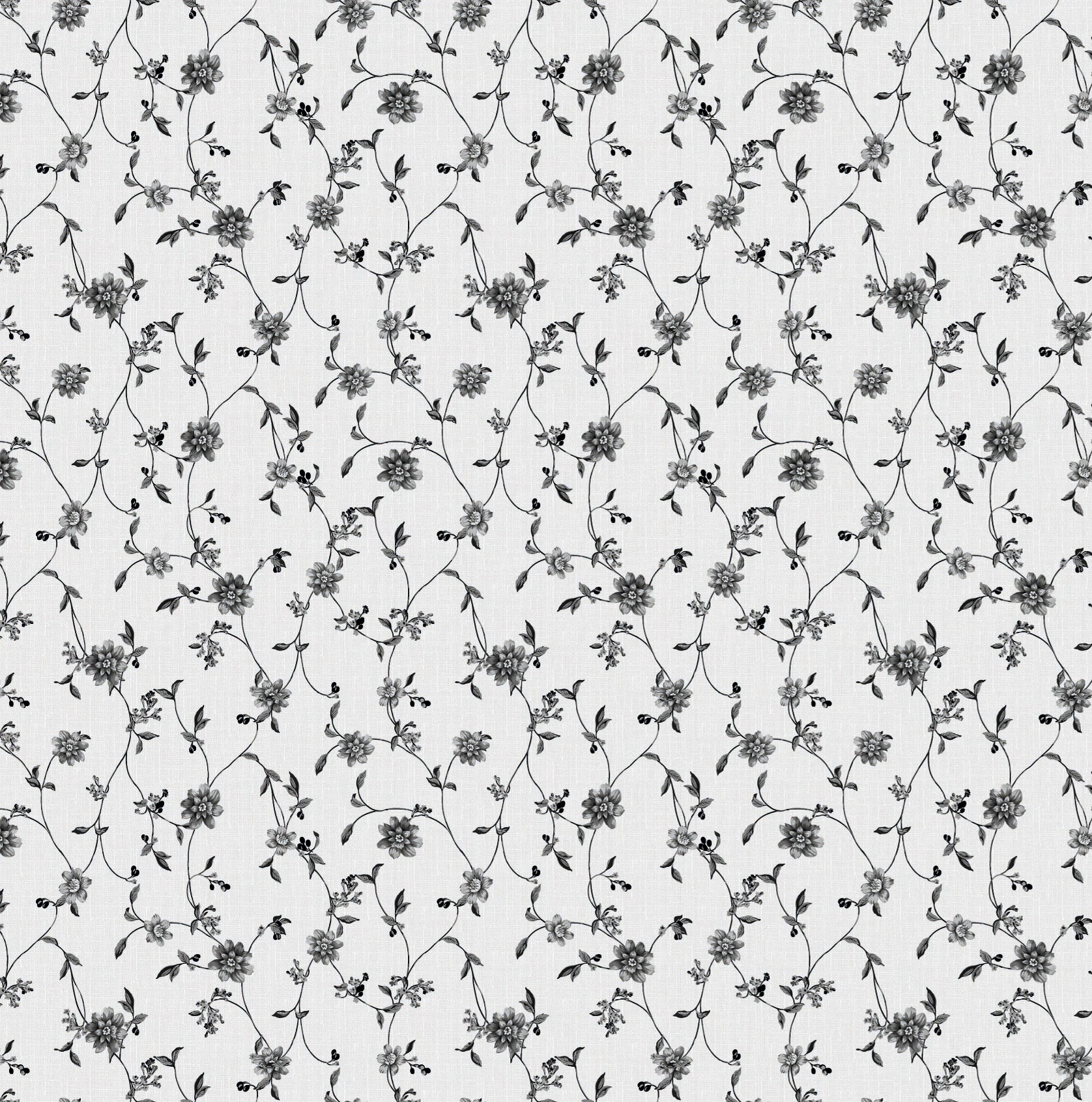 Voksdug - Blomster - Sort