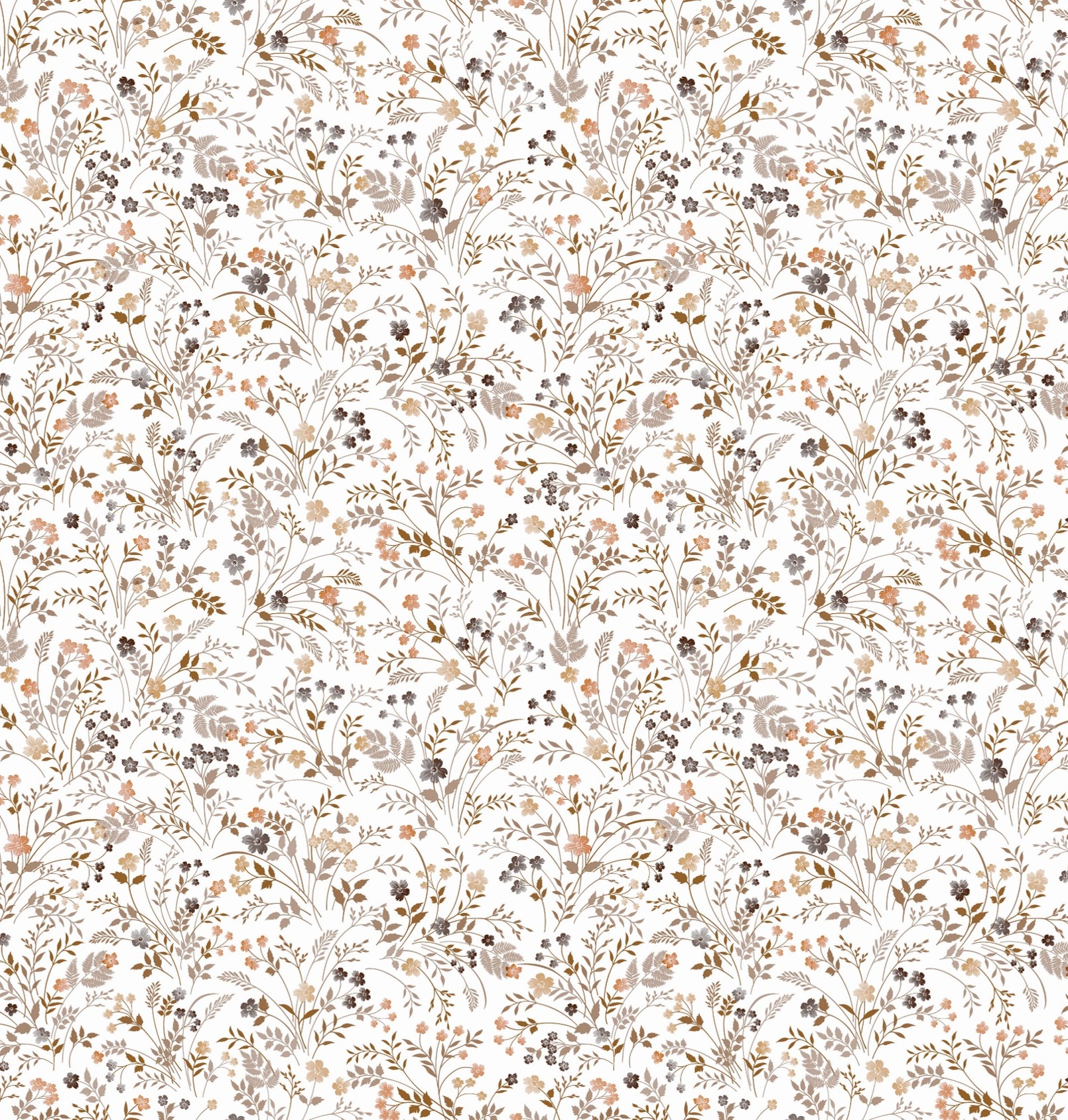 Voksdug - Mini Blomster - Brun