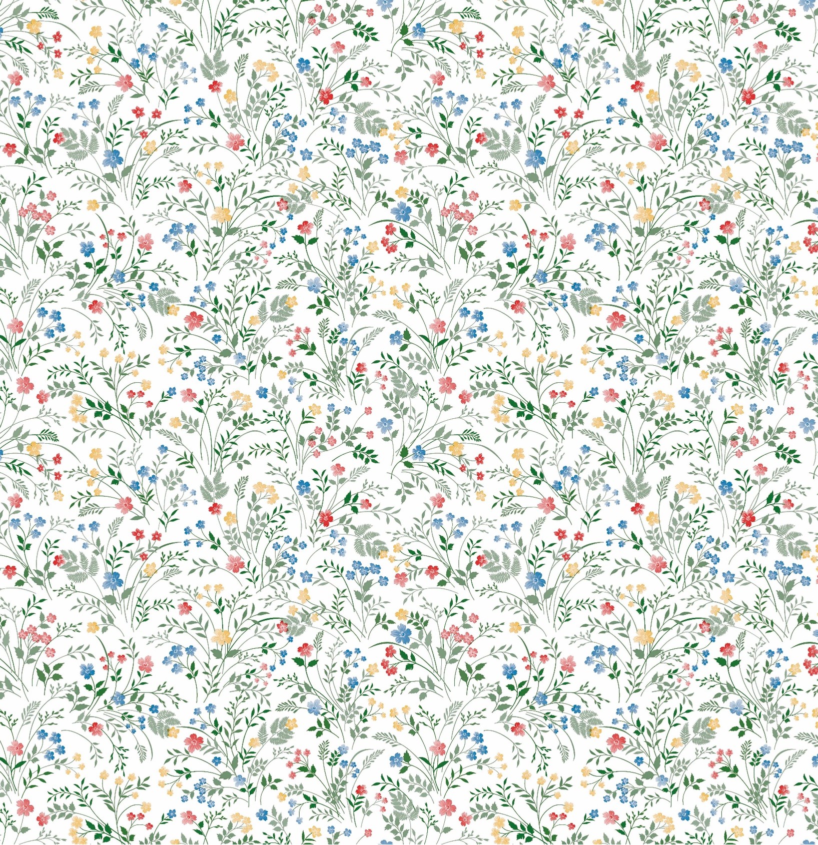 Voksdug - Mini Blomster - Grøn