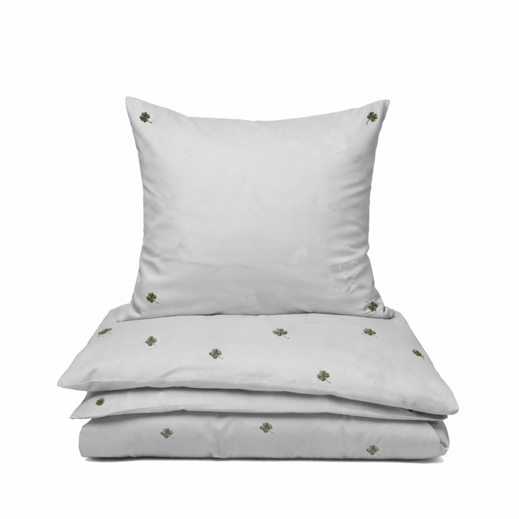 Sengesæt BEATRICE - Mineral Grey - Broderi