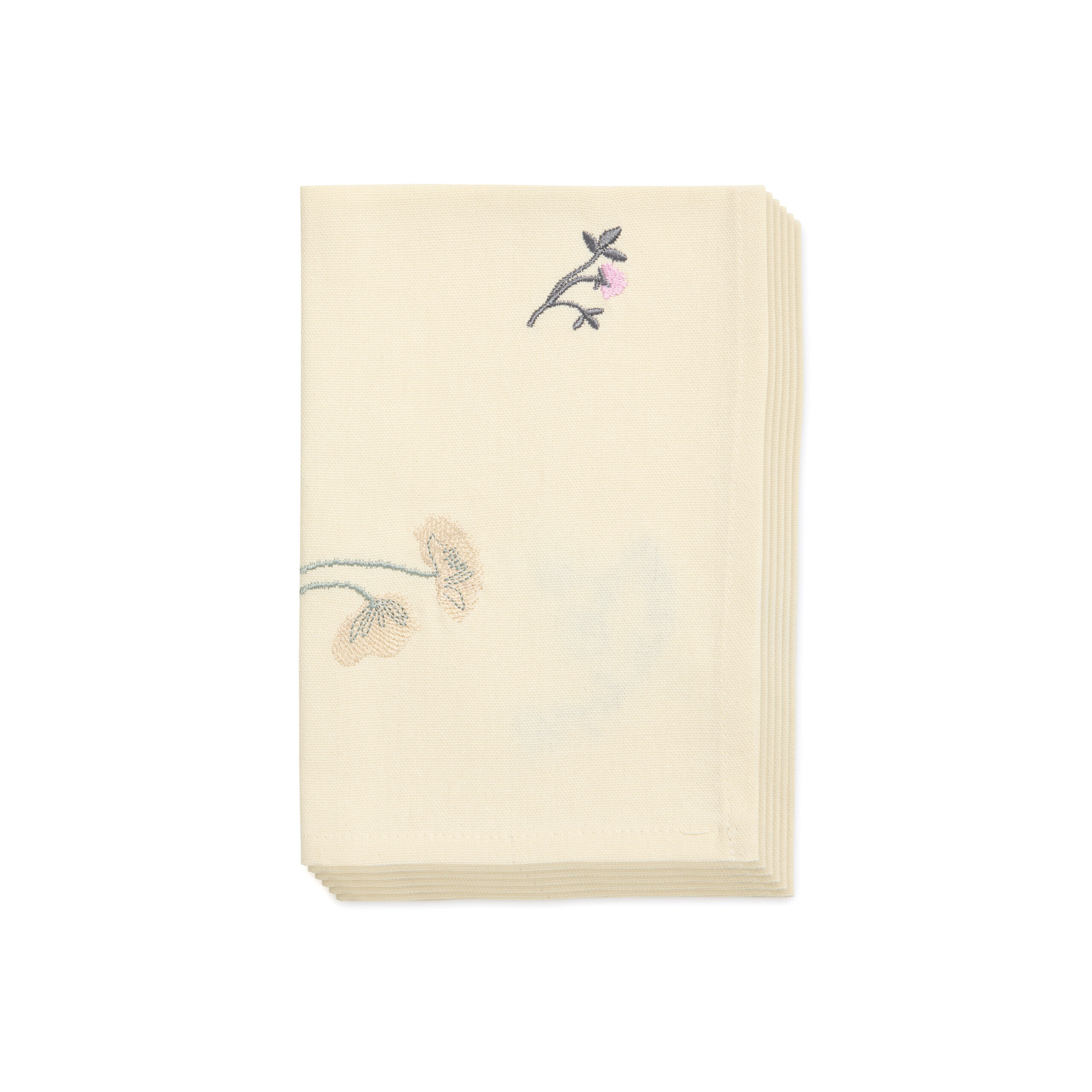 LAILA DUG BRODERET 140x220 CM 100% BOMULD - Sunny Beige - Image 3